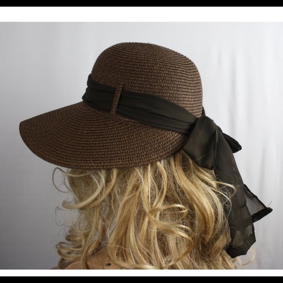 ❌SOLD❌ Sweet & Sexy Ribbon Accented Floppy Straw Hat NWT - Picture 5 of 8